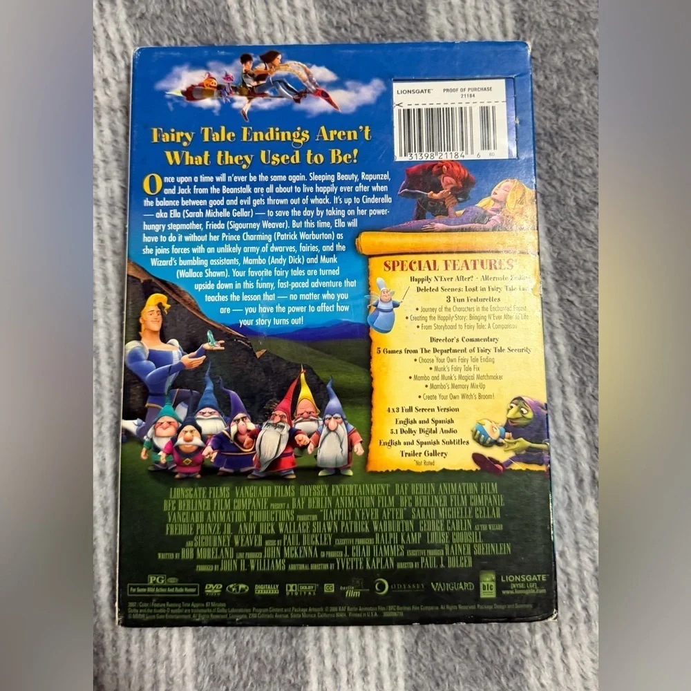 Happily N'Ever After DVD 2007 Full Screen Edition Lionsgate - Picture 2 of 3